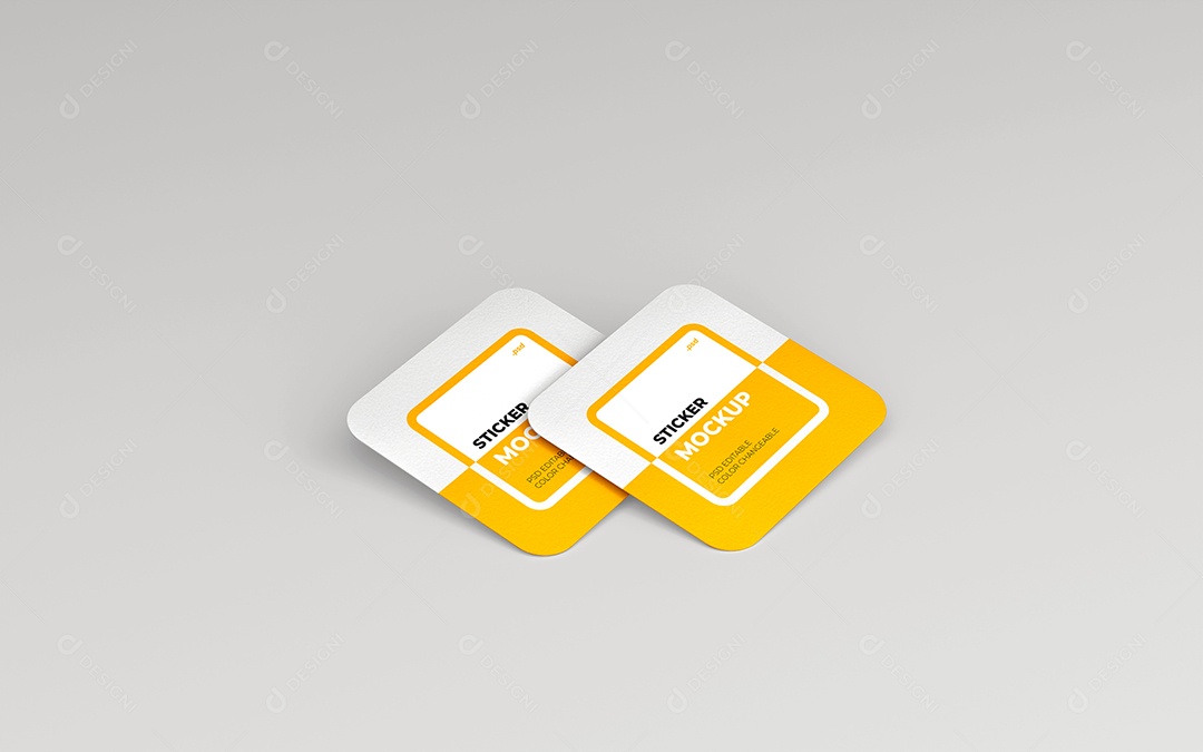 Mockup Modelo de Sticker PSD Editável