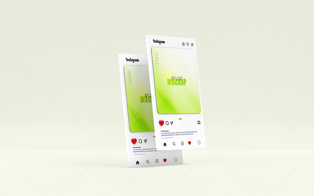 Modelo de Post Instagram Mockup PSD Editável