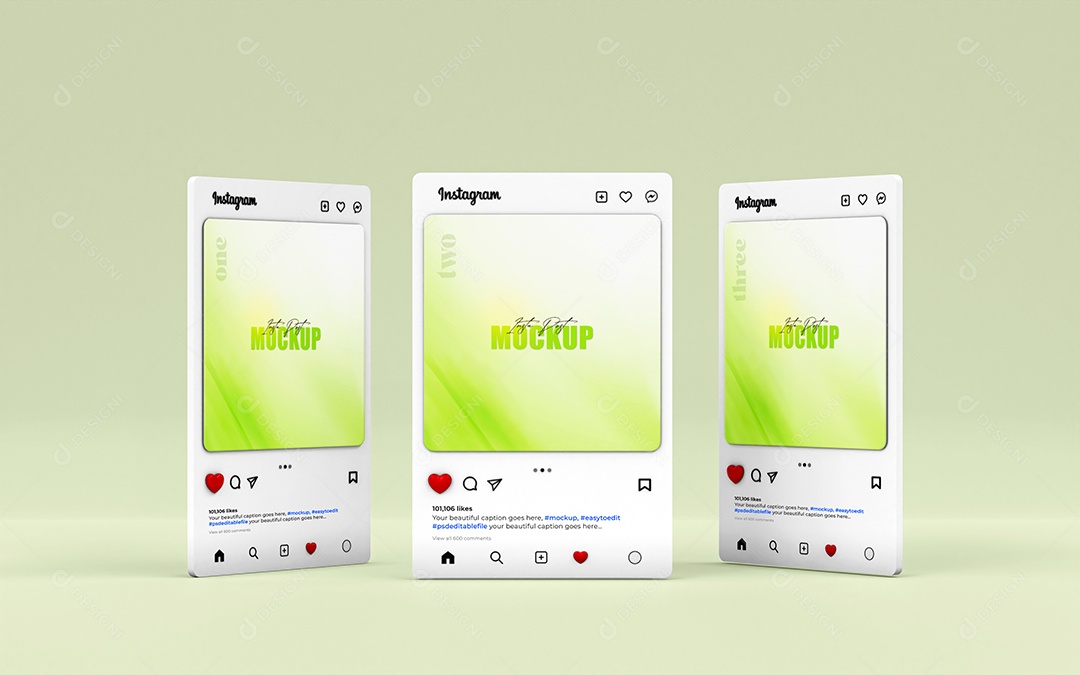 Mockup Modelo de Post de Instagram PSD Editável