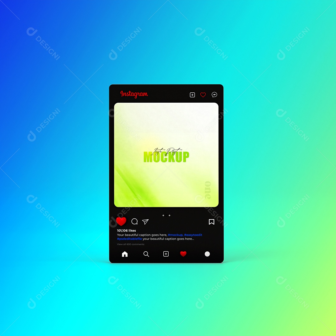 Mockup Modelo de Instagram Rede Social Post PSD Editável