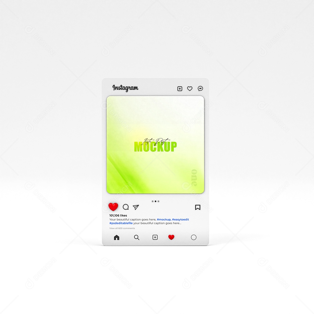 Modelo de Post Instagram Rede Mockup Social PSD Editável