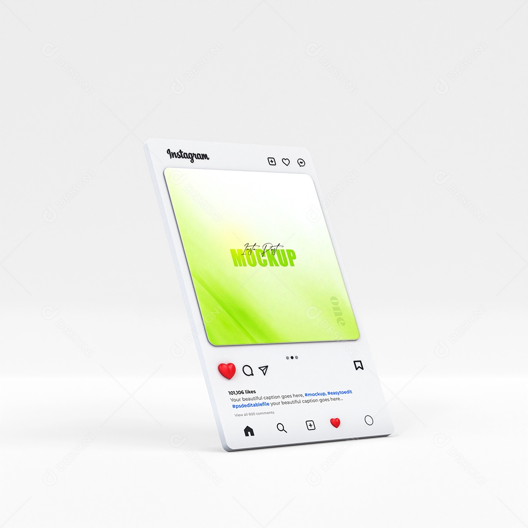 Mockup Modelo de Post de Instagram PSD Editável
