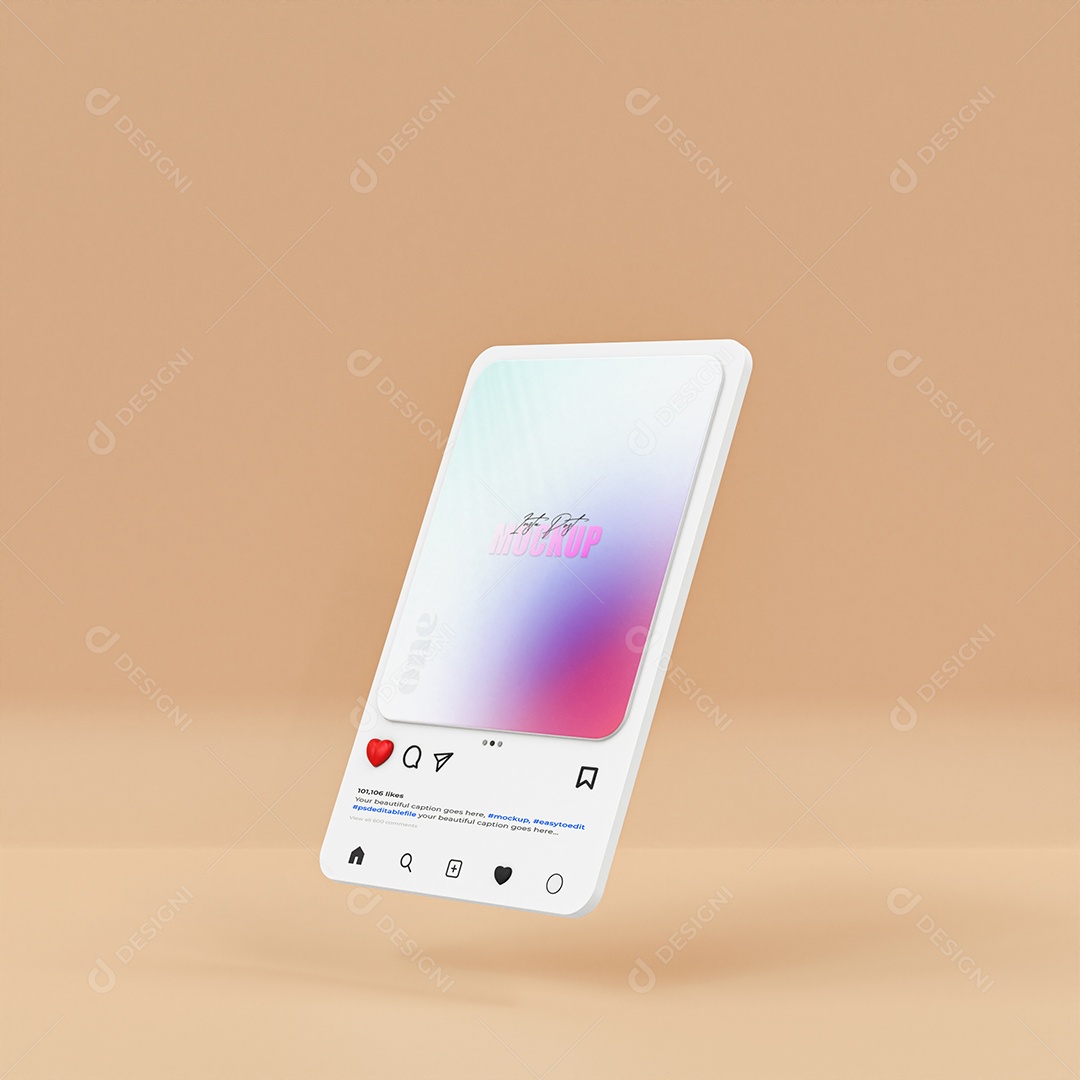 Mockup Instagram Rede Social Post PSD Editável