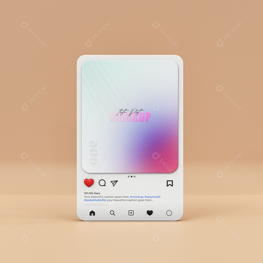 Mockup Modelo de Post de Instagram PSD Editável