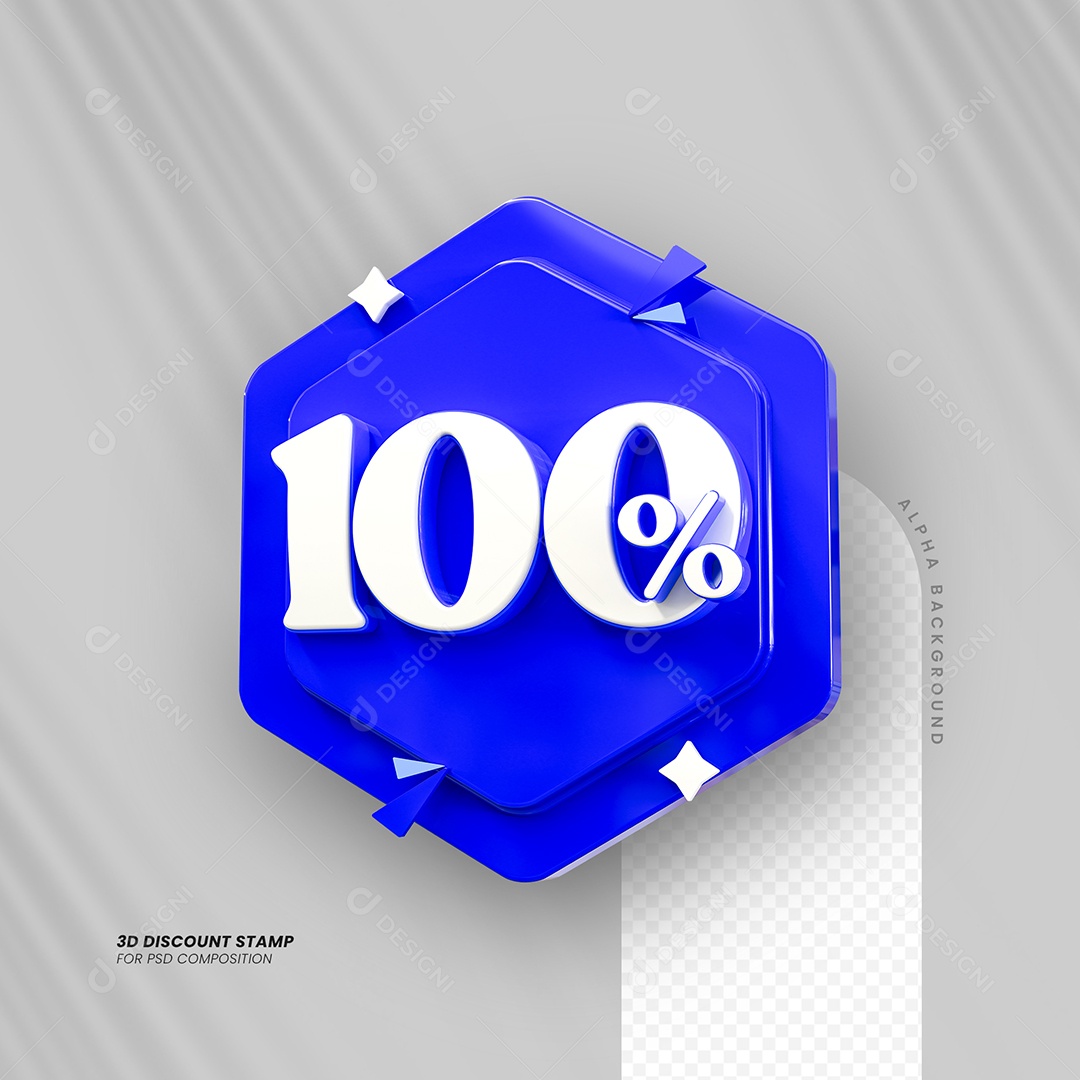 Desconto de 100% Elemento 3D para Composição PSD