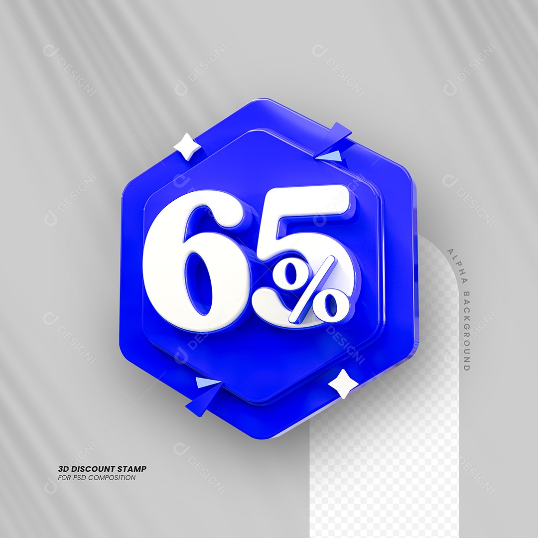Desconto de 65% Elemento 3D para Composição PSD