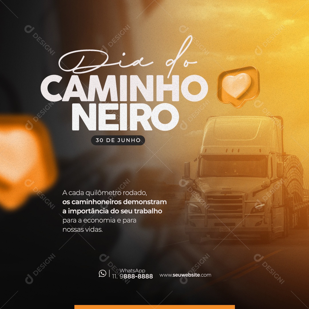 Dia do Caminhoneiro Social Mídia PSD Editável