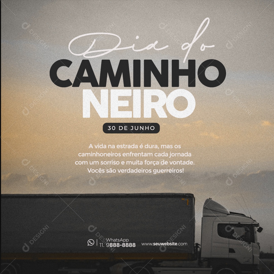 Dia do Caminhoneiro Social Mídia PSD Editável
