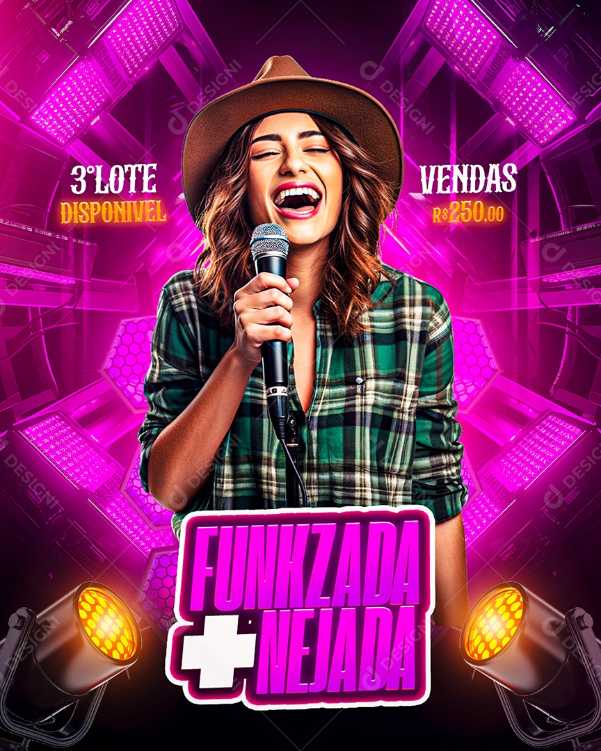 Flyer Funkzada Nejada Social Media PSD Editável