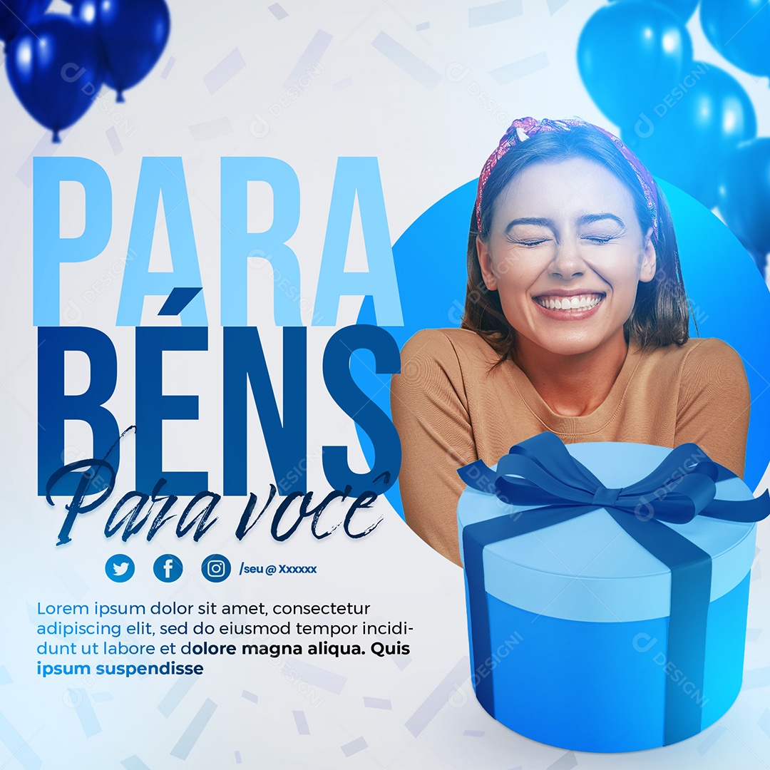 Feliz Aniversário Social Media PSD Editável