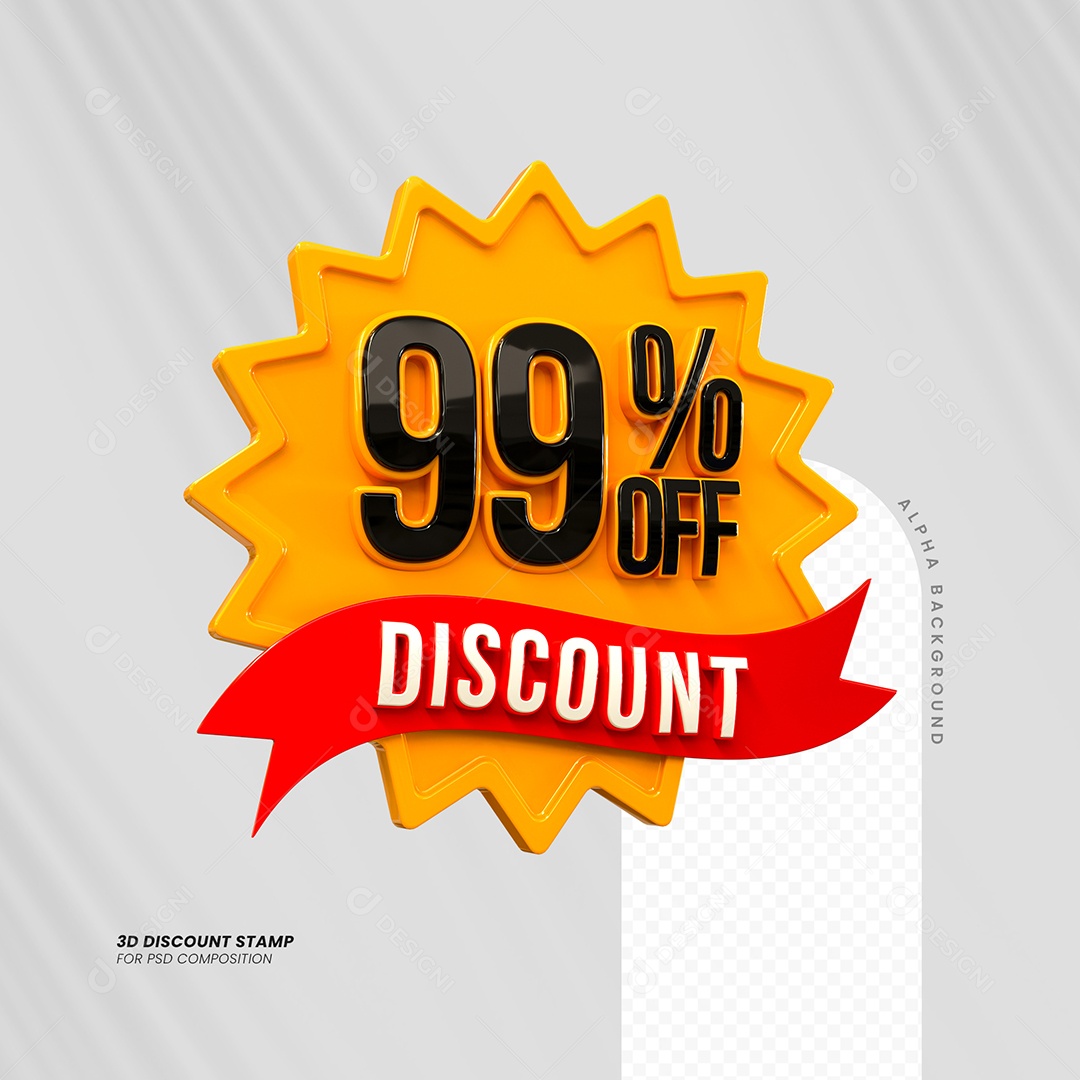 Desconto de 99% OFF Elemento 3D Laranja e Preto para Composição PSD