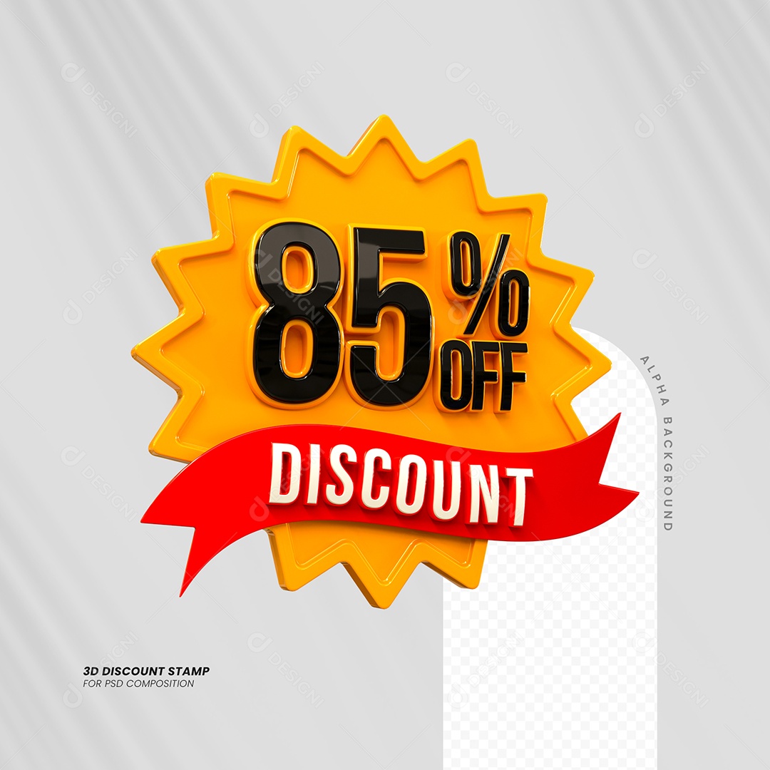 Desconto de 85% OFF Elemento 3D Laranja e Preto para Composição PSD