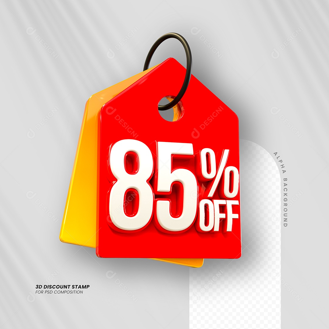 Desconto de 85% OFF Elemento 3D Vermelho e Branco para Composição PSD