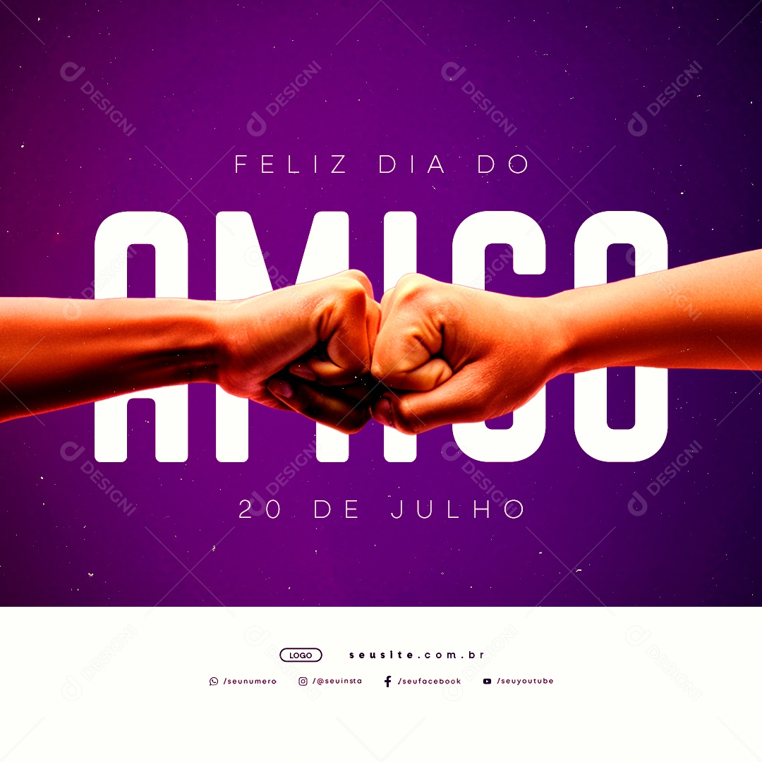 Feliz Dia do Amigo 20 de Julho Social Media PSD Editável