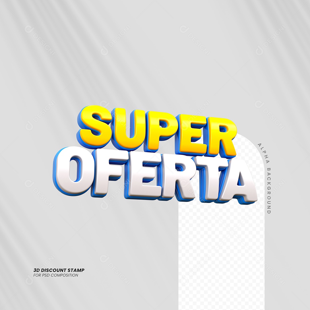 Super Oferta Selo 3D para Composição PSD