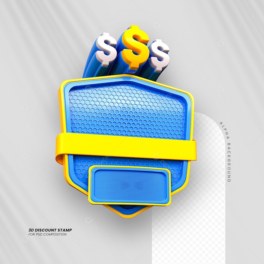 Painel com Faixa Elemento 3D para Composição PSD