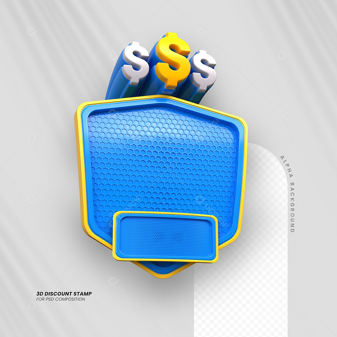 Painel Elemento 3D de Super Oferta para Composição PSD