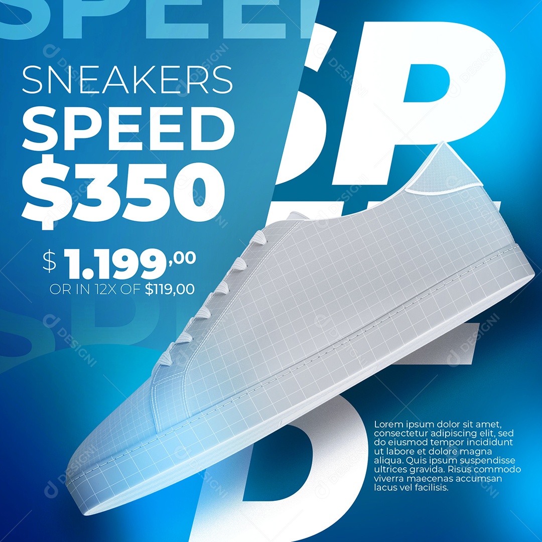 Post Social Media Template Tênis PSD Editável