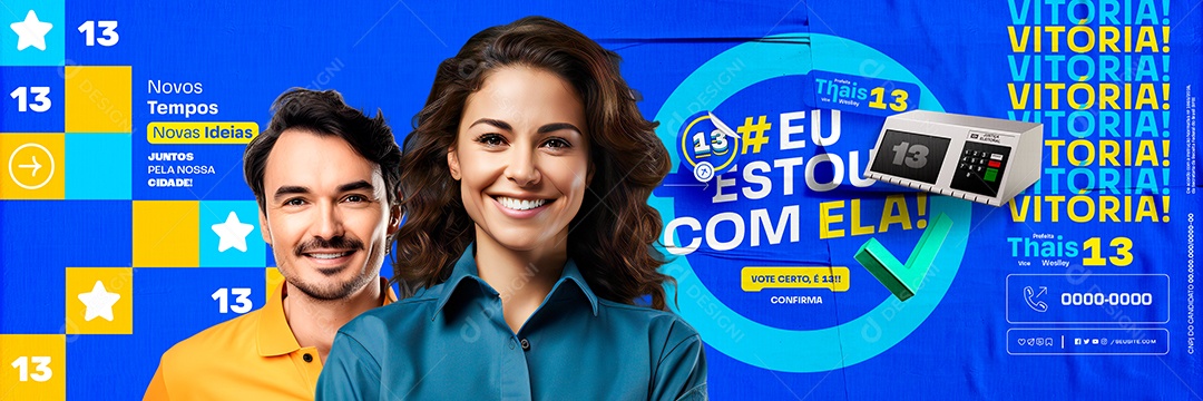 Carrossel Política Prefeito Eu Estou Com Ela Social Media PSD Editável