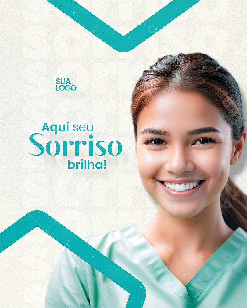 Aqui seu Sorriso Brilha Social Media PSD Editável
