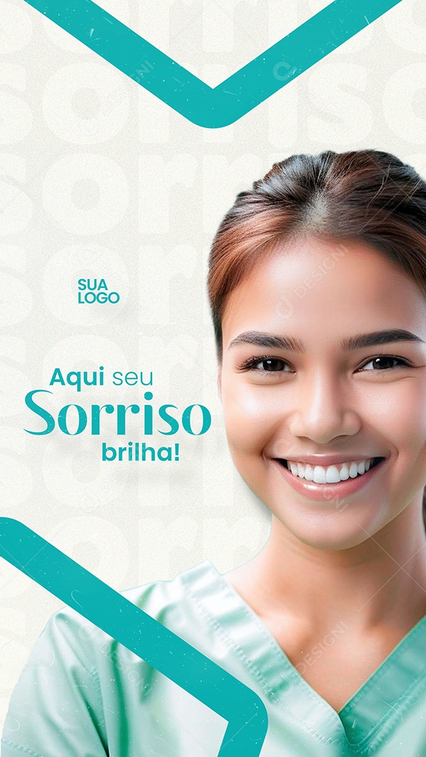 Story Aqui seu Sorriso Brilha Social Media PSD Editável