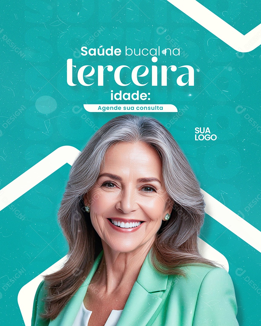 Saúde Bucal na Tercceira Idade Agende sua Consulta Social Media PSD Editável