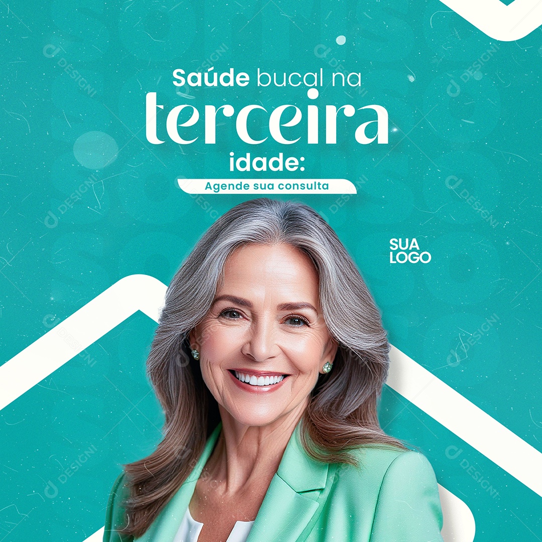Feed Saúde Bucal na Tercceira Idade Agende sua Consulta Social Media PSD Editável