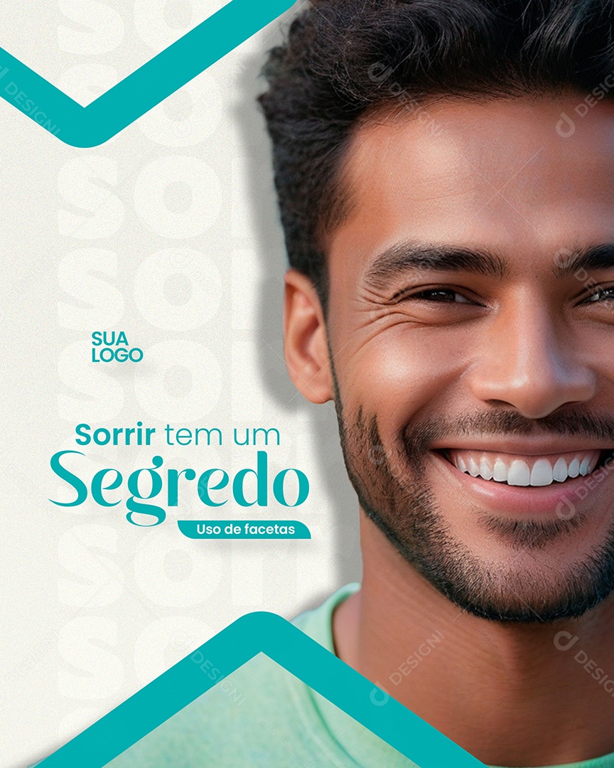 Sorrir tem um Segredo Uso de Farcetas Social Media PSD Editável