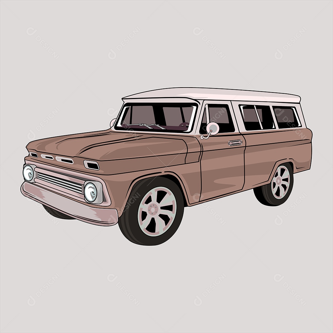 Ilustração de Desenho de Veículo Vetor EPS