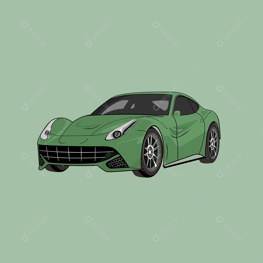 Ilustração de Desenho de Veículo Vetor EPS