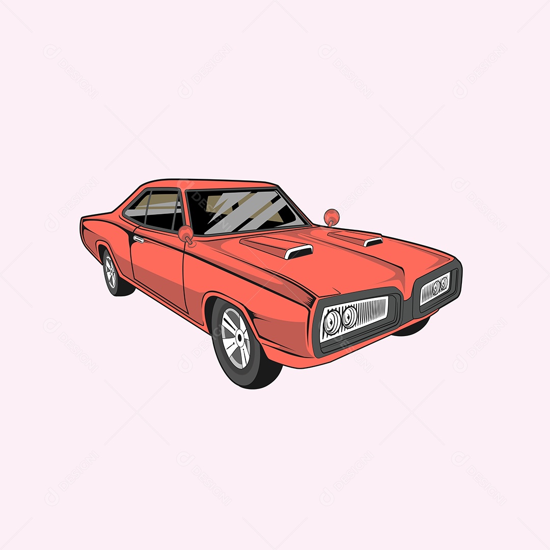 Ilustração de Desenho de Veículo Vetor EPS