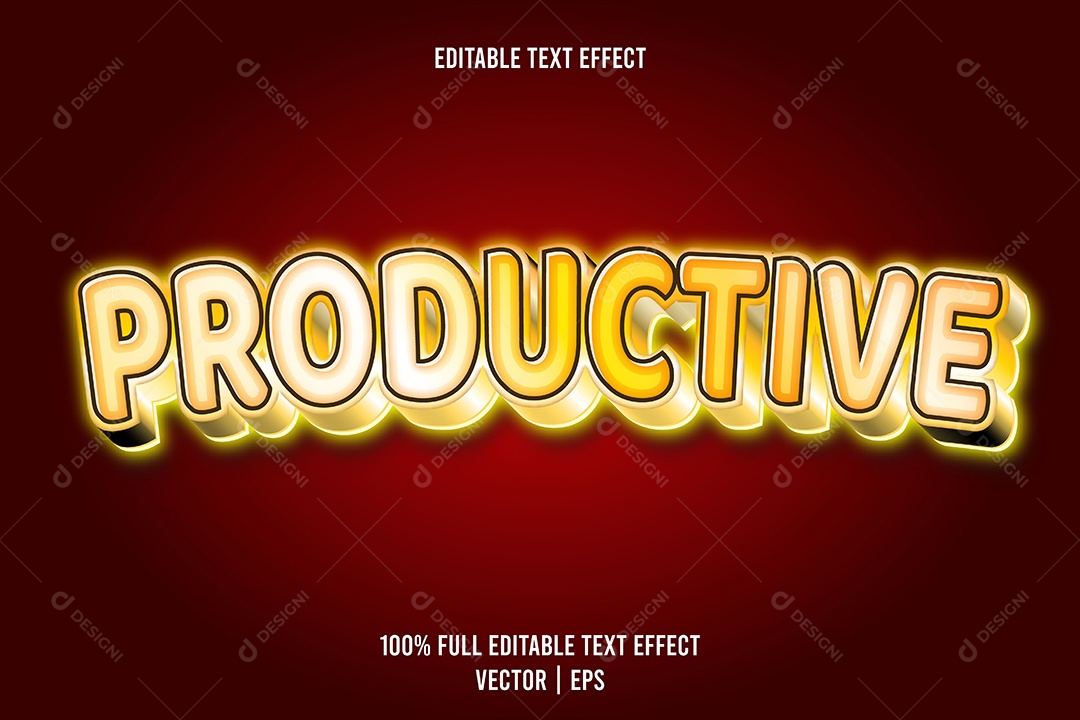 Efeito de Texto Ilustração Vetor EPS Editável