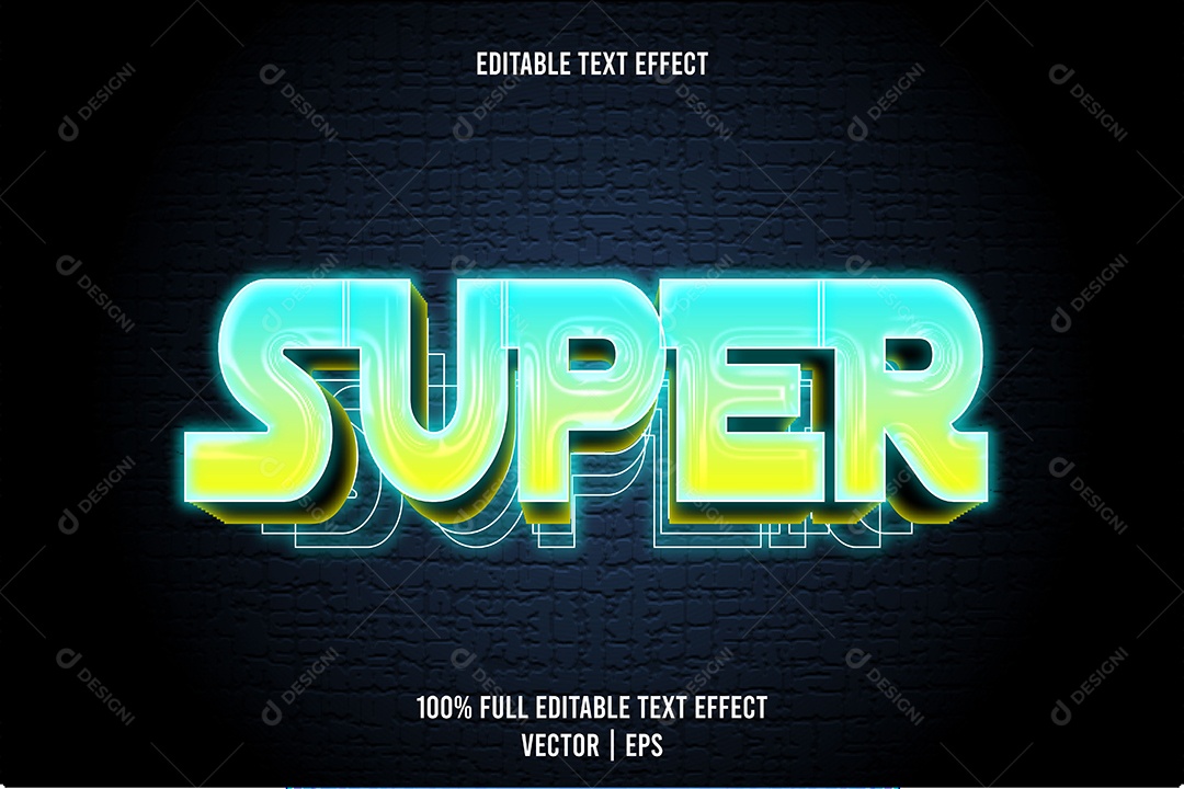 Efeito de Texto Ilustração Vetor EPS Editável