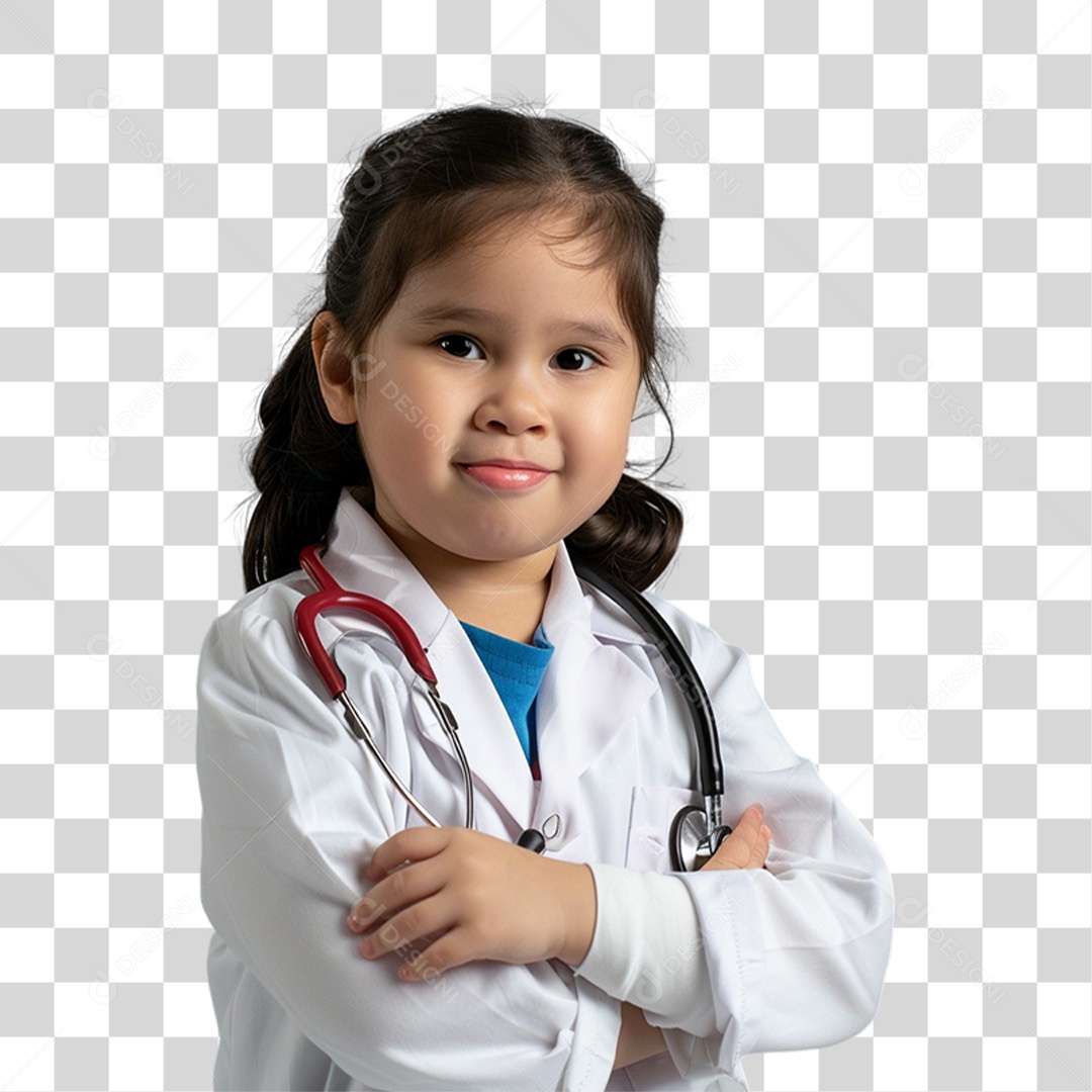 Criança Vestido de Médico Pediatra PNG Transparente