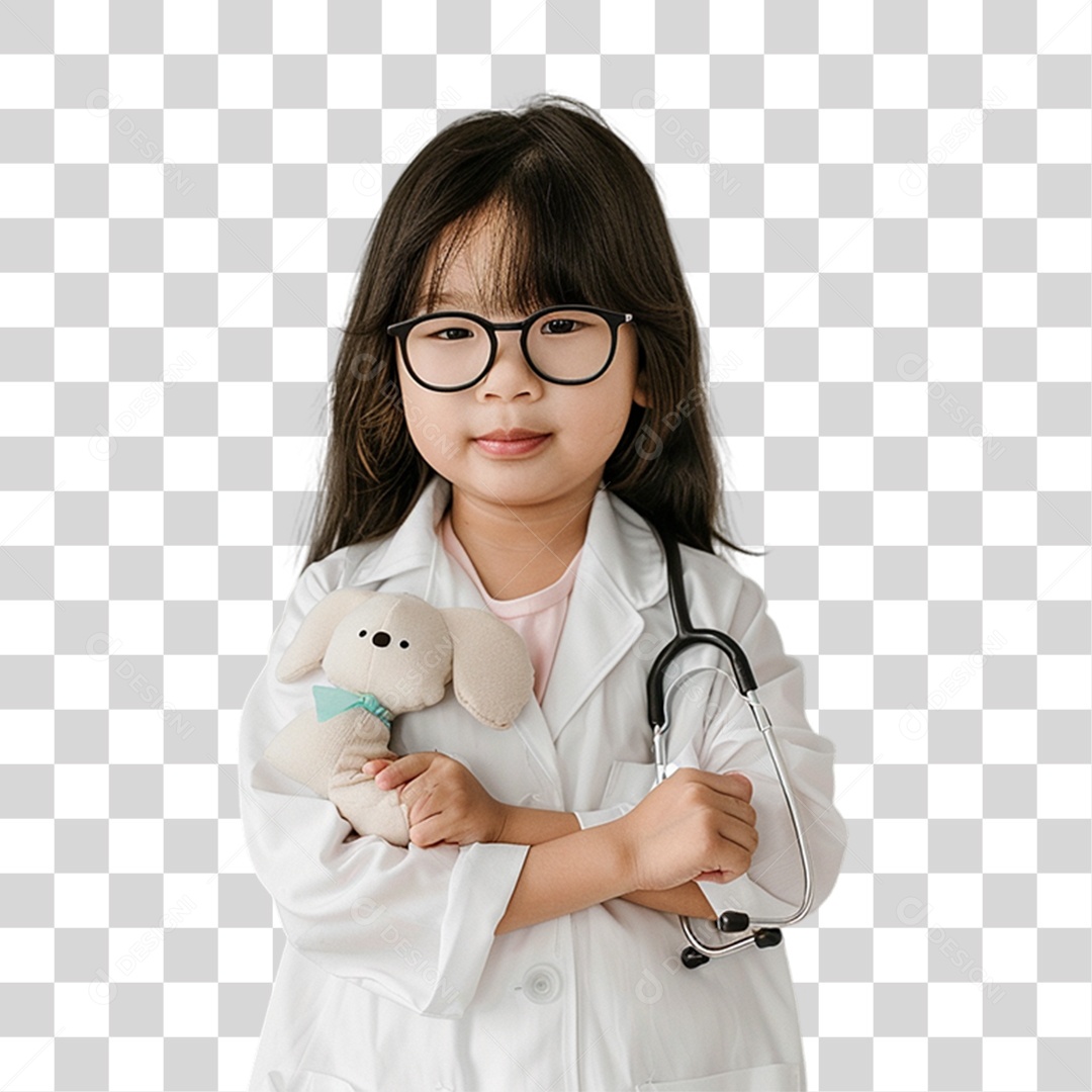 Criança Vestido de Médico Pediatra PNG Transparente