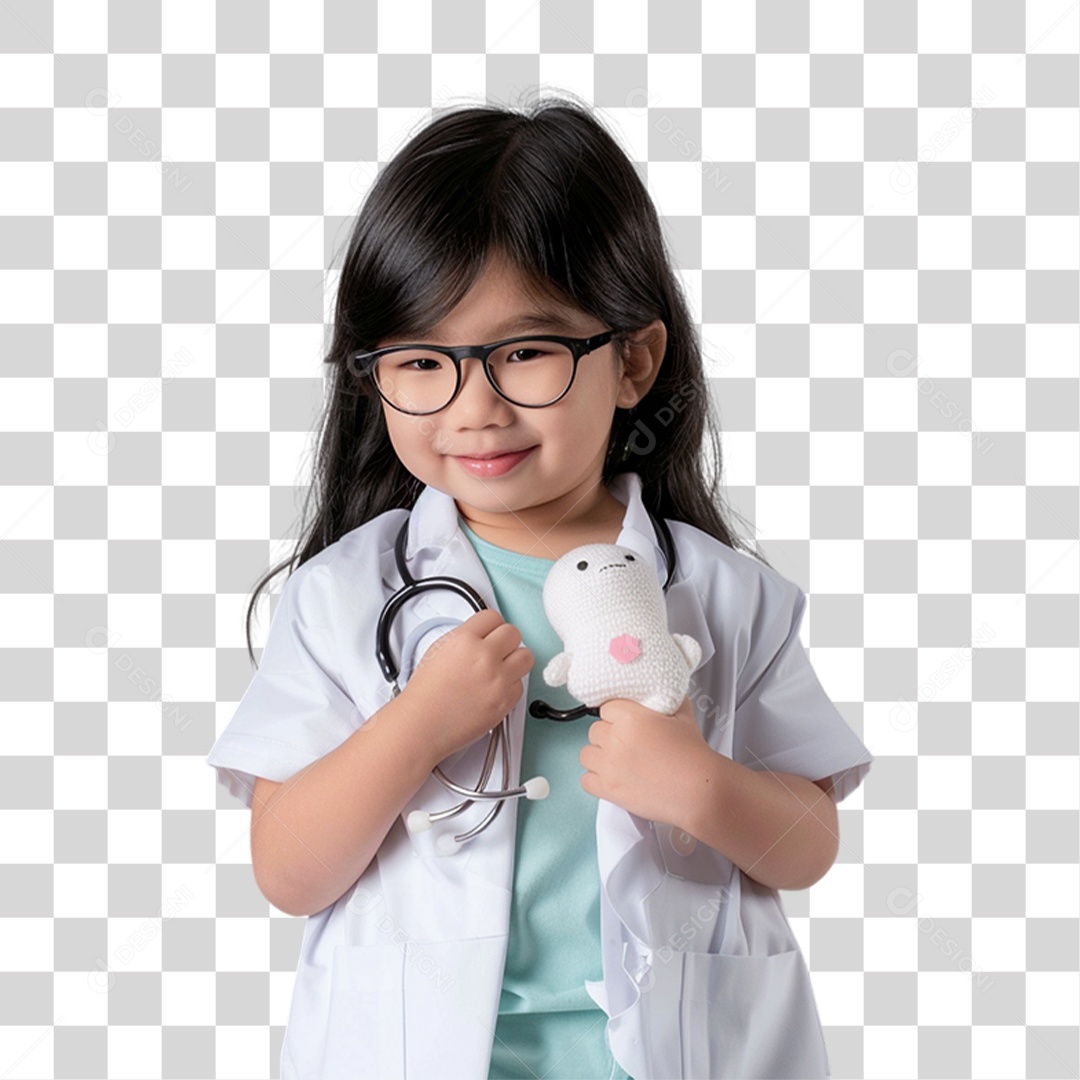 Criança Vestido de Médico Pediatra PNG Transparente