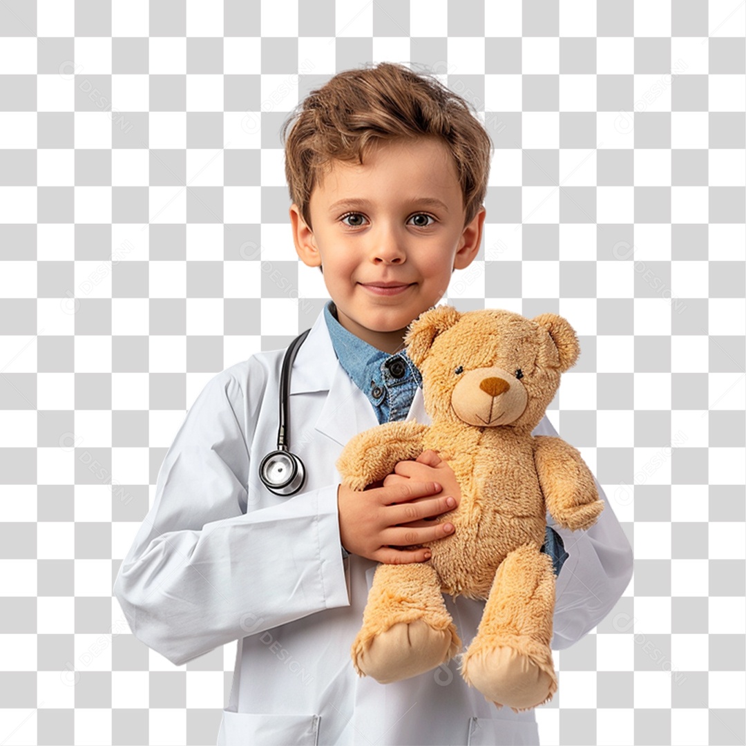 Criança Vestido de Médico Pediatra PNG Transparente