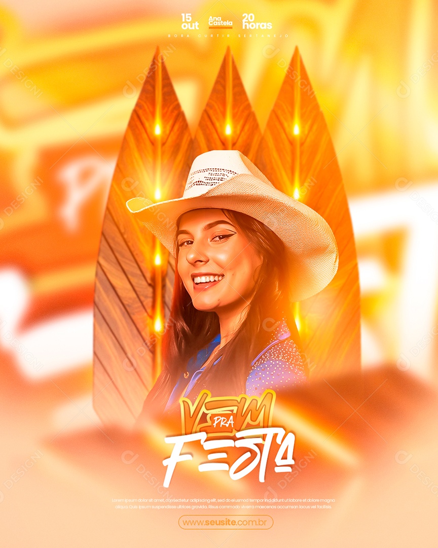 Flyer de Eventos Vem pra Festa Ana Castela Feed