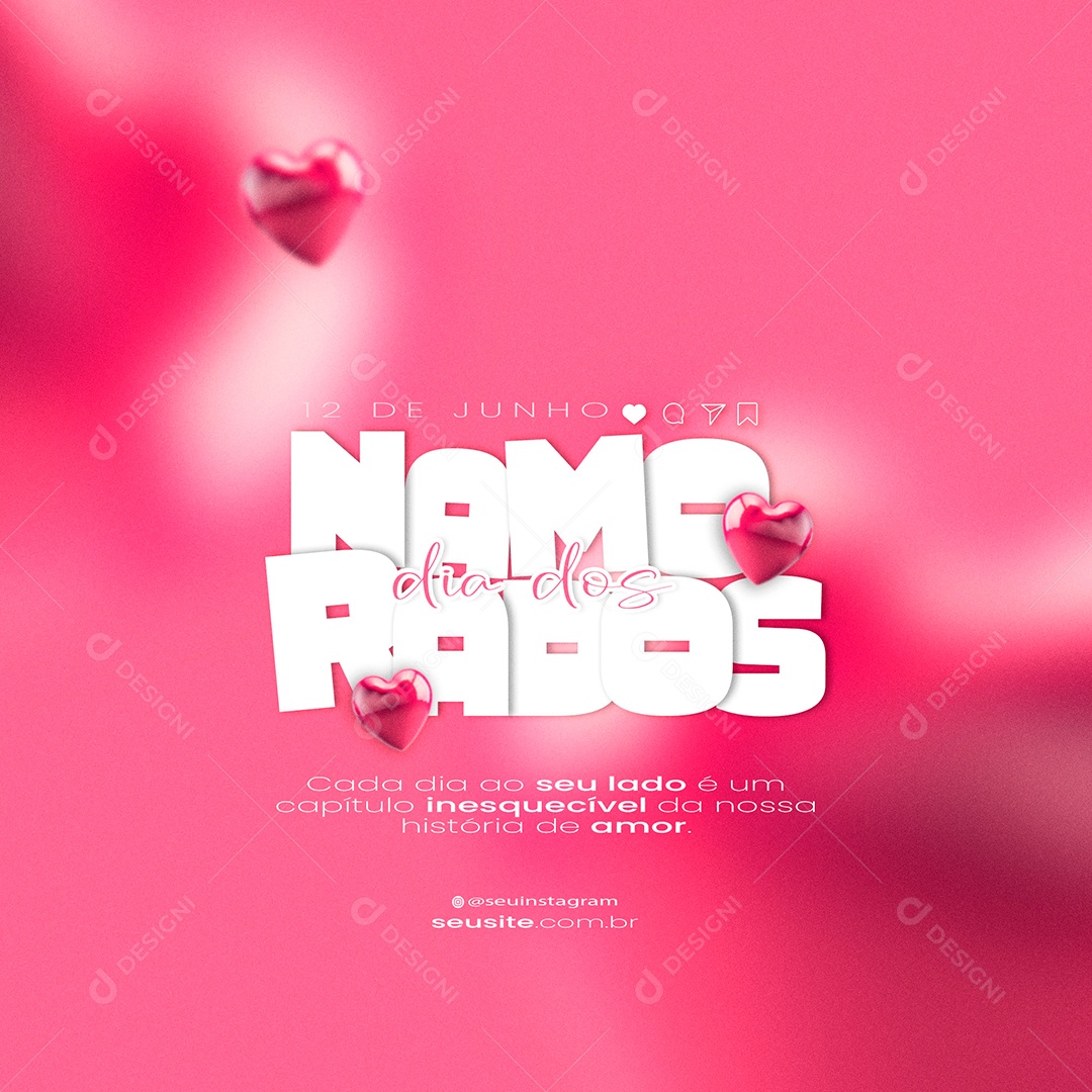 Social Media Dia dos Namorados Feed PSD Editável