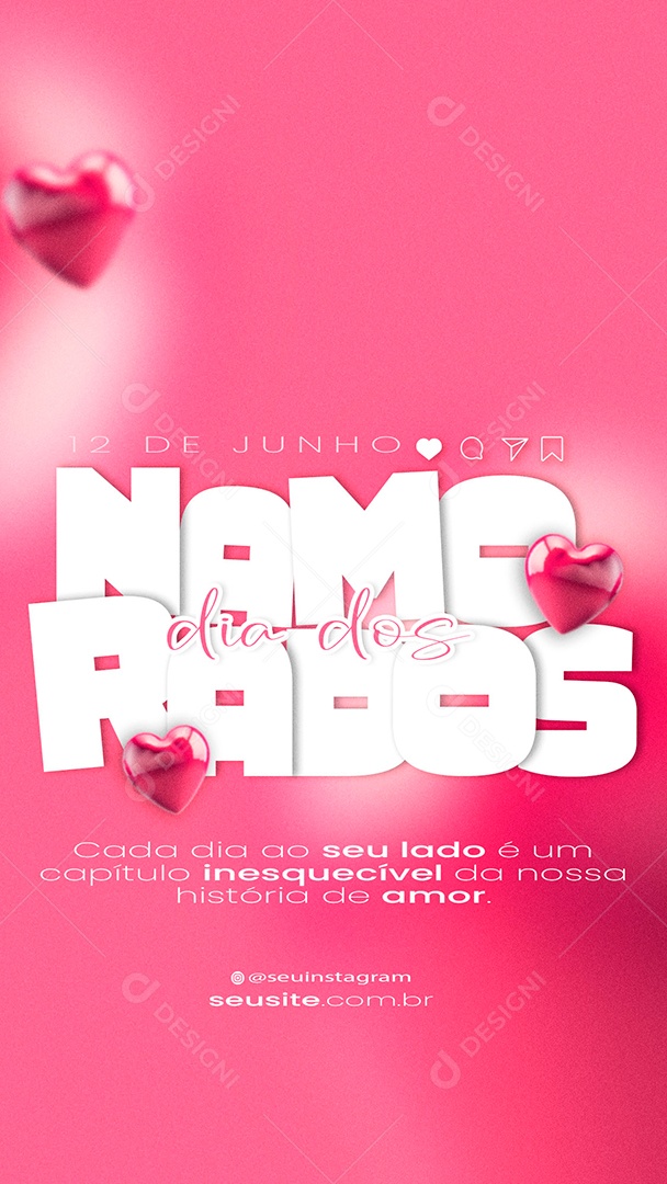 Social Media Dia dos Namorados Story PSD Editável