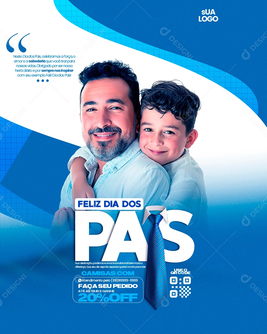 Dia dos Pais Feed Social Media PSD Editável