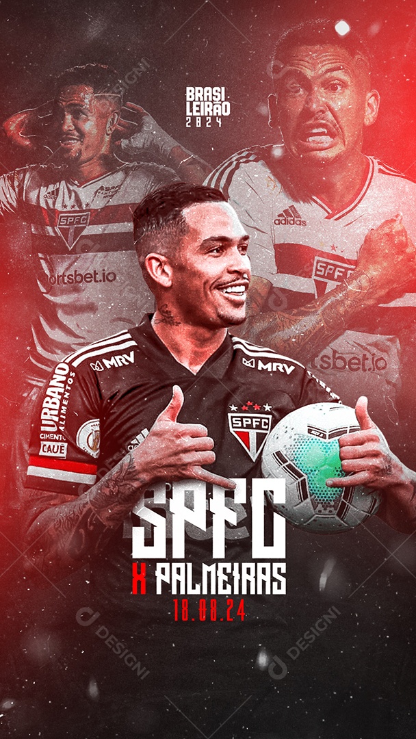 Story Futebol Brasileirão São Paulo X Palmeiras Social Media PSD Editável