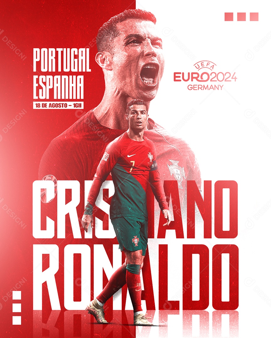 Futebol Portugal  X Espanha Social Media PSD Editável