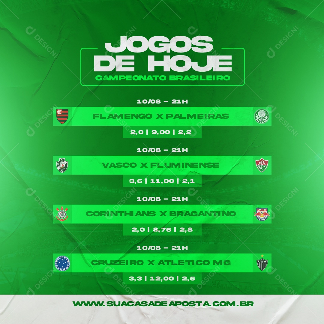 Futebol Jogos de Hoje Campeonato Brasileiro Social Media PSD Editável