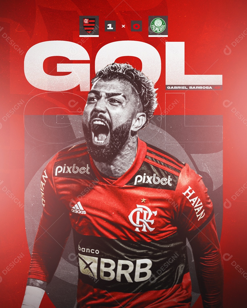Futebol Flamengo X Palmeiras Social Media PSD Editável