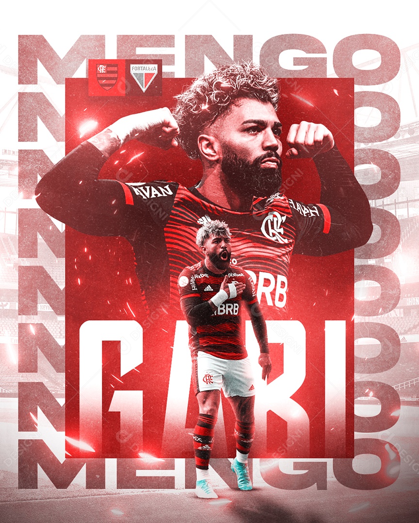 Futebol Flamengo X Fortaleza Social Media PSD Editável