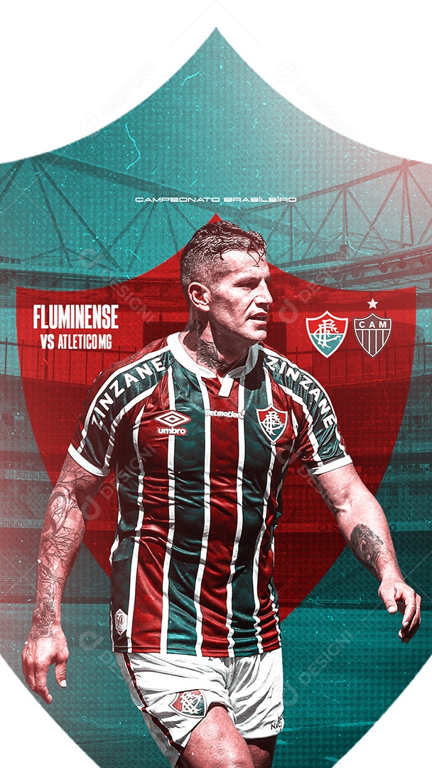 Story Futebol Fluminense X Atlético-MG Social Media PSD Editável