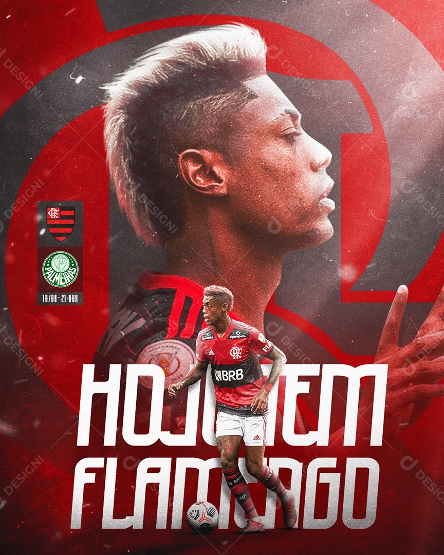 Futebol Flamengo X Palmeiras Social Media PSD Editável