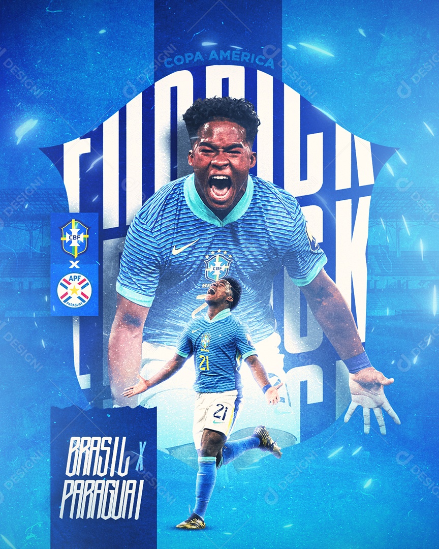 Futebol Copa  América Brasil X Paraguai Social Media PSD Editável