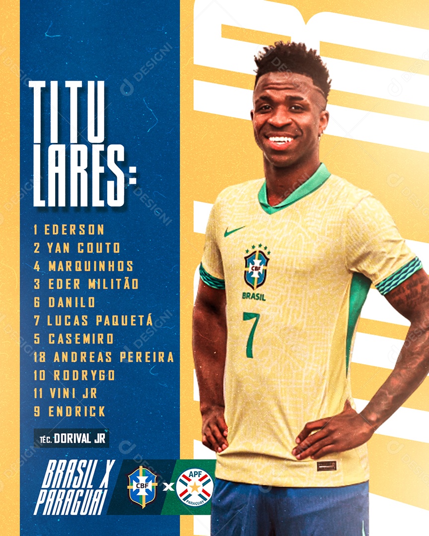 Futebol Brasil X Paraguai Social Media PSD Editável